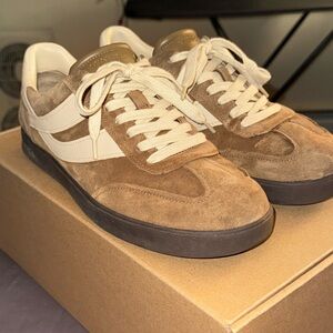 Vince Oasis Brown Suede Sneakers Size 9.5 Mens Excellent Preowned Condition